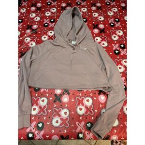 Gymshark Woman's Cropped Hoodie Large Light Pink Workout Ballet Core Streetcore